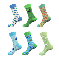 Hoogwaardige, schattige, grappige, trendy sokken met fruitmotief, unisex, katoenen kniekousen voor heren