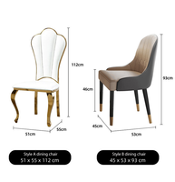 Ensemble de table et de chaises de salle à manger modernes de haute qualité au meilleur prix avec plateau en marbre et base en acier inoxydable