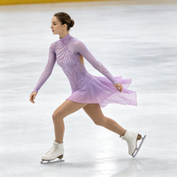 Robe de patinage artistique à col haut et manches longues, ornée de strass, en tissu mesh, pour compétition et spectacle sur glace, pour adultes et enfants
