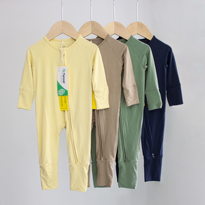 Pijama <span class=keywords><strong>de</strong></span> Tela Modal Tencel Lenzing RTS <span class=keywords><strong>de</strong></span> Alta Gama para Bebés, Mono con Cremallera YKK Unisex para Recién Nacidos - Product Image 3