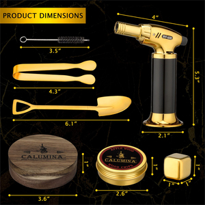 Kit de fumoir à cocktails doré avec torche pour whisky, bourbon, vin, old fashioned, viande, café, fromage, pomme - Product Image 4