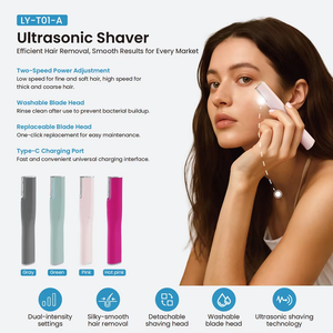 OEM 無痛電動眉毛トリマー 顔用防水ビキニトリマー 充電式電気シェーバー脱毛器 家庭用 - Product Image 2