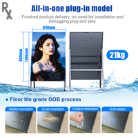 Écran publicitaire LED intérieur multi-pixels RX, taille personnalisable, Gob + IP65 étanche, mobile, couleur intégrale, garantie 5 ans, pour centres commerciaux