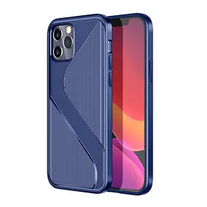 TPU S 라인 패턴 비즈니스 shockproof tpu 휴대 전화 케이스 아이폰 12 미니 5.4 12 12pro 6.1 12pro max 6.7 뒷면 커버