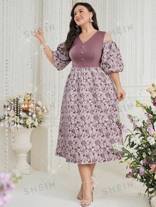 Woven Polyester Floral 3D Jacquard Textile Fabric for Making <strong>Plus</strong> <strong>Size</strong> Women Off-shoulder Floral Jacquard Dress Garment Clothing - Product Image 4