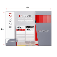 Izexpo 30MINS Cabine modulaire en bois à construction rapide Stand d'exposition de parfum de 20 pieds 30ft Stand de présentation d'île de 40 pieds Stand de salon