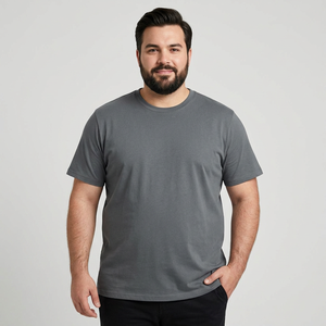 Camiseta de Manga Corta para Hombre, Tallas Grandes, Personalizada, Ecológica, Transpirable, de Algodón y Fibra de Bambú, para Correr, Fitness, Verano, Venta al Por Mayor - Product Image 1