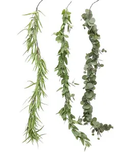 웨딩 배경 인공 eucalptus 덩굴 가짜 유칼립투스 윌로우 화환 잎 녹지 화환