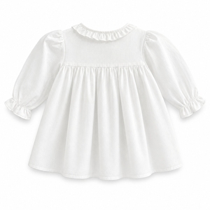 Combinaison classique en coton doux brodé pour bébé fille avec col à volants pour un usage quotidien - Product Image 1