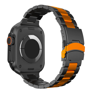 Bracelet en titane à trois maillons Upro Luxury pour Apple Watch, disponible en tailles 49 mm, 46 mm, 45 mm, 44 mm, 42 mm et 40 mm, pour homme, style business. - Product Image 3