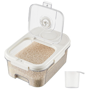 Wholesale Kitchen Large Capacity <b>Clear</b> Plastic Rice Dispenser Box Measuring Cup Sealed Grain Storage <b>Container</b> Moisture-Proof - Product Image 2