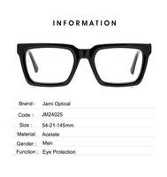 Montures optiques en acétate avec logo personnalisé, vente en gros, montures carrées flexibles pour hommes, fabricant de lunettes optiques de haute qualité
