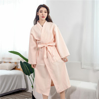 Batas de Spa de Hotel de 5 Estrellas para Mujer, Lujosas, 100% Algodón, Textura de Gofre, Logotipo Personalizado, Bata de Baño de Secado Rápido, Proveedor Mayorista