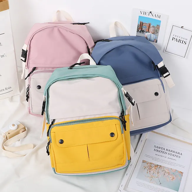 Fashion Designer Foldable Ins Cute Women Anti theft Canvas School Bag Backpacks For Girls