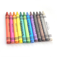 Juego de Crayones de Cera para Niños, 12 Colores, Ecológicos, No Tóxicos, Certificados por la CE, para Pintura Artística Escolar