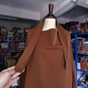 Robe de mariée décontractée pour femmes en polyester, deux pièces, grande <span class=keywords><strong>taille</strong></span>, manches longues, couleur unie, longueur cheville - Product Image 6