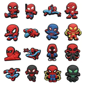 アニメヒーロースパイダーマンデザインPvcチャーム卸売靴チャームとブレスレット靴の装飾靴とアクセサリーをギフトとして