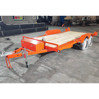 Remorque utilitaire de haute qualité de 5 tonnes, remorque à double essieu avec frein électrique, déchargement sans basculement pour le transport de tracteurs et de chariots élévateurs