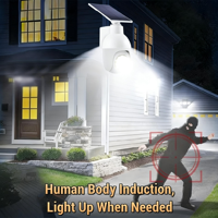 Caméra de sécurité factice solaire extérieure, fausse caméra avec détecteur de mouvement, facture d'électricité zéro, projecteur LED étanche IP65