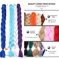 Estensioni per Capelli Sintetici Yaki Morbidi da 41 Pollici, 165g, Vendita all'Ingrosso, Trecce Africane, Dreadlocks, Capelli Jumbo
