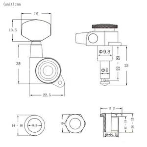 Clavijas de Afinación para Guitarra, Clavijero 1:18, Venta Directa de Fábrica, 6R/6L/3L 3R, Clavijas de Bloqueo para Guitarra - Product Image 6