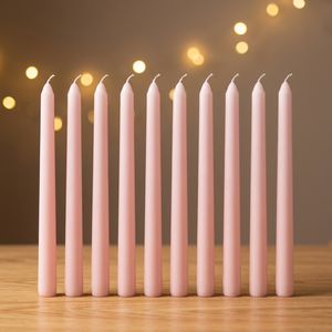 Bougies coniques roses de 10 pouces en cire de paraffine, non parfumées, sans fumée, pour la décoration de la maison, les mariages, les fêtes, les anniversaires, Noël, Pâques - Product Image 3