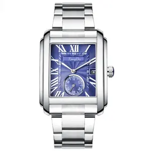 2024新设计奢华不锈钢链条手链表方形石英机芯复古男士手表