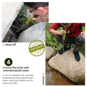 نظام فلترة مياه محمول للبقاء على قيد الحياة في حالات الطوارئ مع قش للشرب للتخييم والمشي لمسافات طويلة والأنشطة الخارجية - Product Image 6