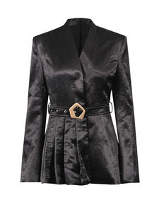 <span class=keywords><strong>Blazer</strong></span> in raso di fascia alta da <span class=keywords><strong>donna</strong></span> personalizzabile <span class=keywords><strong>con</strong></span> <span class=keywords><strong>cintura</strong></span> <span class=keywords><strong>con</strong></span> fibbia di tendenza giacca abito sartoriale a spalla strutturata all'avanguardia - Product Image 5