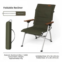 Chaise pliante de camping en alliage d'aluminium, réglable, avec tissu épais type toile, style glamping, pour la randonnée et la pêche