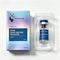 Boîte en carton personnalisée avec logo imprimé pour flacons de peptides de 3 ml, 5 ml, 10 ml, avec inserts d'emballage et autocollants personnalisés