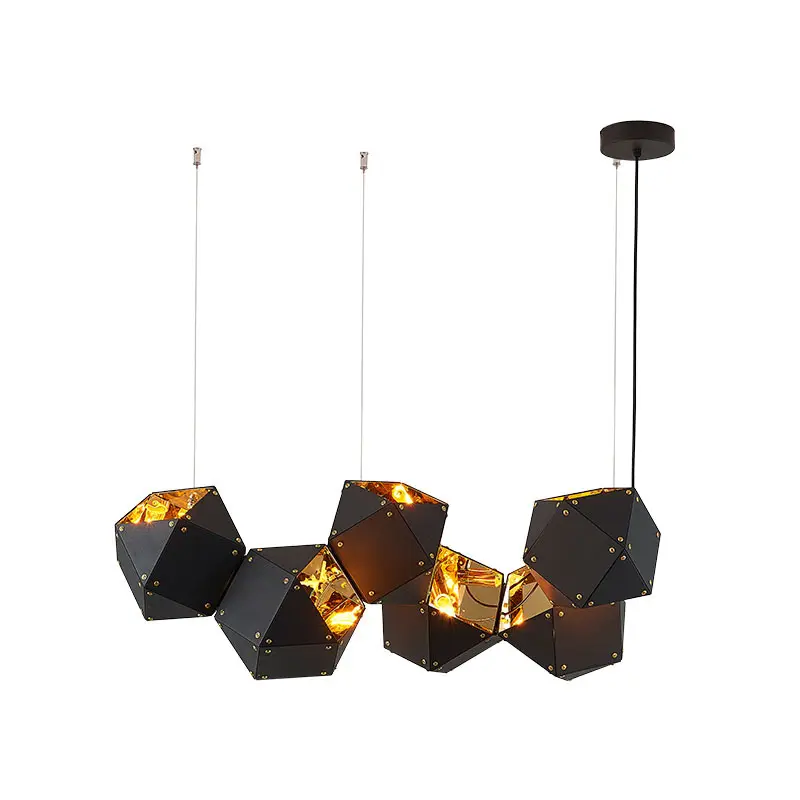 zhongshan Nordic Glass Ball Vintage Hoop Gold Hanging Lamp for Living Room Home Loft Decor Pendant Lights Modern LED Chandelier