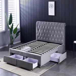 Storage <strong>Bed</strong> with 4 Slide-Out Drawers, Wooden Platform <strong>Bed</strong> Frame <strong>Underbed</strong> Organization, Space Saving Bedroom Furniture - Product Image 2