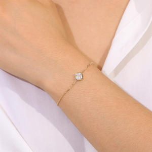 กำไลเพชรทรงแอสเชอร์ 2 กะรัต VVS เพาะเลี้ยงในห้องปฏิบัติการ ซื้อขายส่งแบบเรียบง่ายและทันสมัย กำไลทองแท้ 14k18k สำหรับผู้หญิง กำไลแต่งงาน - Product Image 3