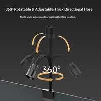 Foco LED para Acuario Mini de Tres Colores Cambiantes, 3W, con Enfoque y Atenuación, Material PC, Lámpara para Paisajismo Sudamericano