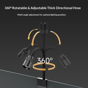 Renk Değiştiren Üçlü Mini Akvaryum LED Spot Işığı, Odaklama ve Karartma Özellikli, PC Malzemeli, Güney Amerika Peyzaj Lambası - Product Image 2