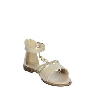 Sandalo da bambina Patrizia Pepe beige piatto con cinturino alla caviglia stile estivo - Product Image 5
