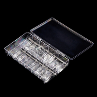 11 Grille Nail Art Beauté Boîte De Rangement 500pcs Transparent En Plastique Vide Nail Conseils Boîte pour Une Utilisation En Salon