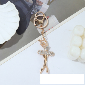 Porte-clés créatif en alliage 3D, cristal, ballet, cadeau mignon, porte-clés plaqué or, danseuses ballerines, porte-clés en métal pas cher, souvenirs - Product Image 4