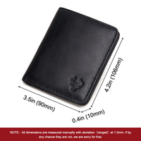 Dompet Kulit Asli Unisex Tipis dengan Penutup Ritsleting Vintage, Anti RFID, Slot Kartu Kredit, dan Kantong Koin dari Merek Mewah