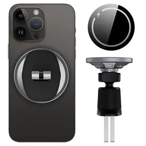 IPhone 15 Pro Max에 대한 최신 15W 마그네틱 자동 스마트 마그네틱 충전 자동차 통풍구 마우스 전화 홀더 무선 마그네틱 자동차 충전기