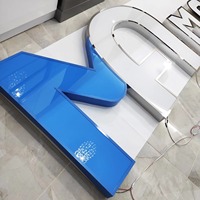 Enseigne publicitaire grand format pour restaurant, étanche IP65, écologique, personnalisée, en acrylique et acier inoxydable, avec éclairage frontal pour décoration