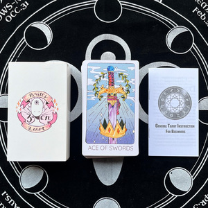 Cartes de tarot personnalisées en version anglaise de grande taille 7*12cm avec manuel en papier, cartes <span class=keywords><strong>oracle</strong></span> dans une boîte colorée - Product Image 3