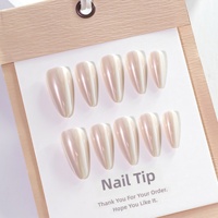 Ongles artificiels mi-longs en amande, pré-dessinés, plaqués couleur unie, à motifs, fabriqués au Zhejiang
