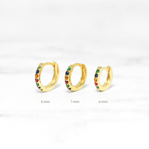 ต่างหูห่วง ROXI 6 มม. เงินแท้ S925 ประดับเพชรซิคอนหลากสี - Product Image 1