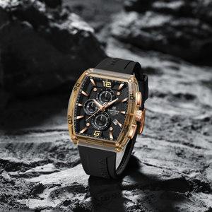 NAVIFORCE 6101 <span class=keywords><strong>Montre</strong></span> pour homme résistante à l'eau <span class=keywords><strong>5</strong></span> bars, verre transparent, bracelet en silicone, <span class=keywords><strong>montre</strong></span> à quartz, fabrication propre en Chine - Product Image 5