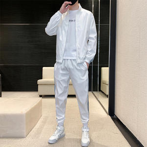 Completo Sportivo Vintage Taglie Forti Autunnale in Pile Comodo Antivento Giacca Casual Tuta Sportiva da Uomo Due Pezzi <span class=keywords><strong>2</strong></span>-in-1 - Product Image 3