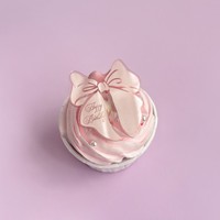 Acrylique Rose Or Rose Joyeux Anniversaire Gâteau Topper Bowknot Forme Cupcake Toppers Gâteau Décoration pour la Fête D'anniversaire De Maman Dessert