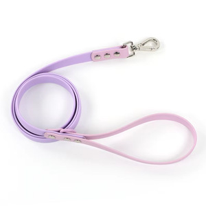 Custom Color Block PVC Dog <b>Leash</b> Waterproof Non Slip Training Rope For <b>Pets</b> Solid Pattern Flexible Skin Friendly Stain Resistant - Product Image 2