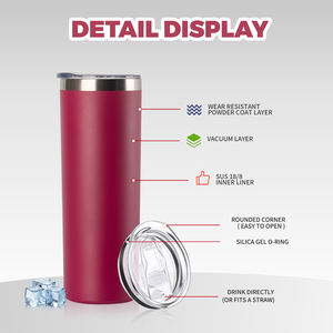 Termo Moderno de Acero Inoxidable 304 de 20 oz con Tapa y Pajita, Aislamiento Térmico de 6 a 12 Horas para Regalos - Product Image 4